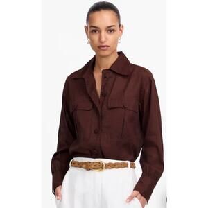Madewell Utility-Pocket Button-Up Shirt Chocolate Raisin Sz M